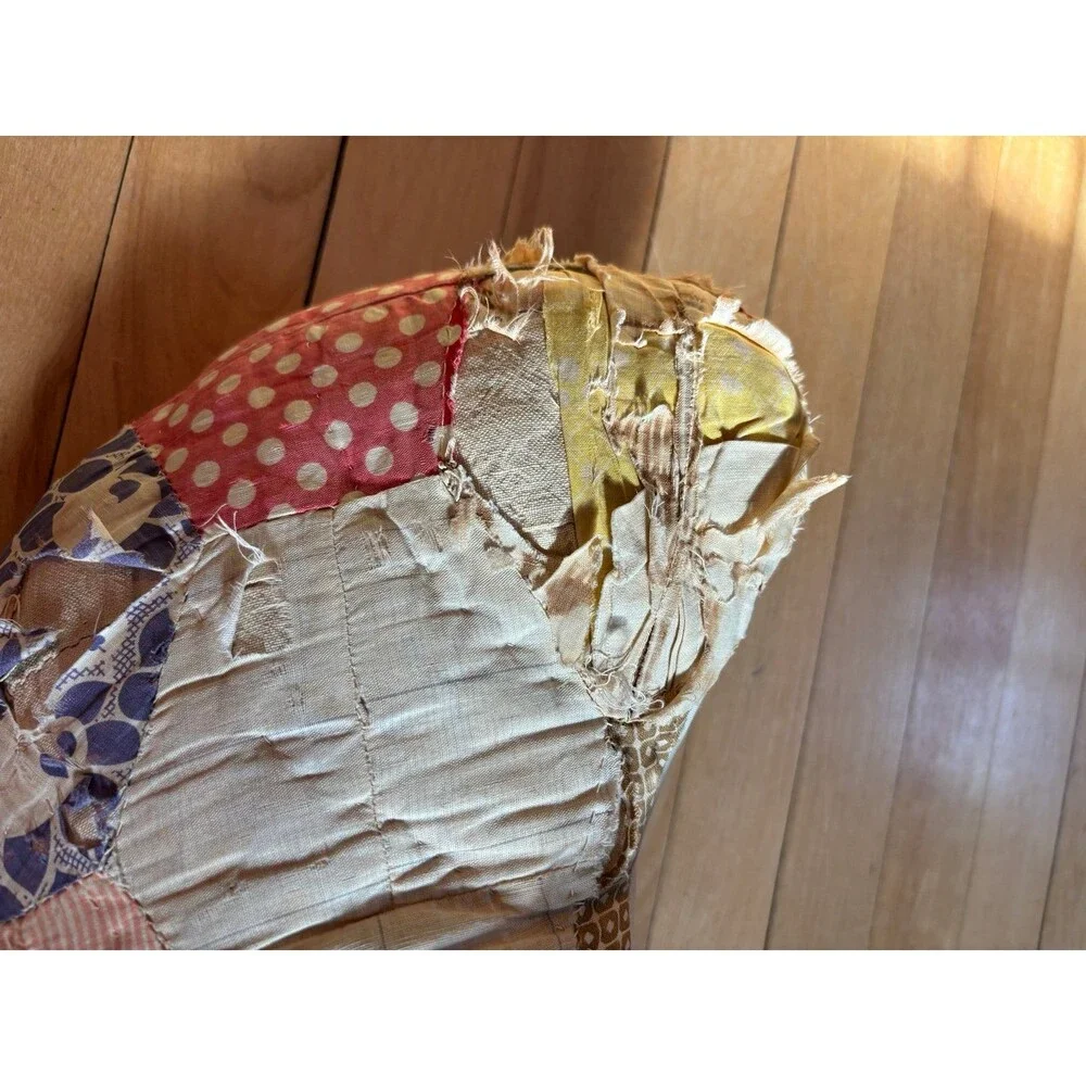 VTG antique shabby Chic Hand Quilted Heart Throw Pillow Cottagecore grandma